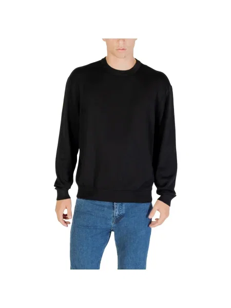 Armani Exchange pulover pentru bărbați cu vâscoză negru