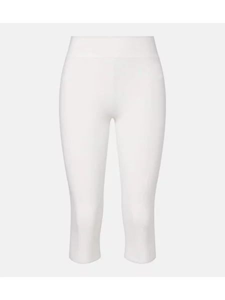Dzianinowy spodnie capri Toteme biały