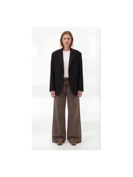 Szerokie jeansy Goldgarn Denim brązowe