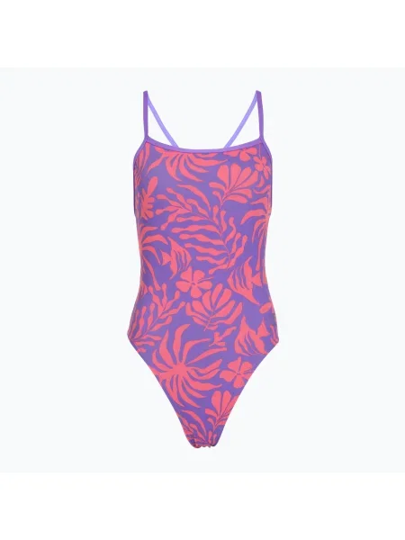 Costum de baie întreg pentru femei Speedo FL Printed Web Back coral cluster/indigo glow
