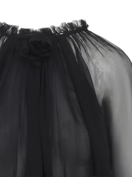Bluză Alberta Ferretti de mătase negru