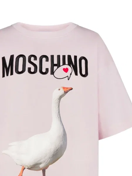 Костюм рокля тип риза Moschino с принт розово