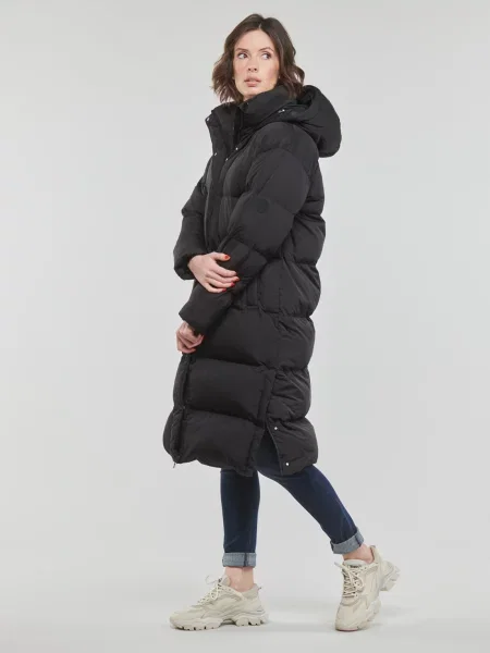 Palton Superdry cu glugă negru