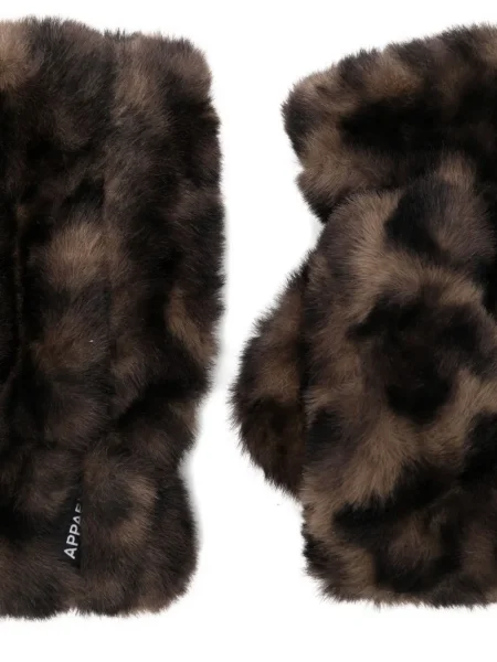Mănuși Apparis cu imagine cu model leopard maro