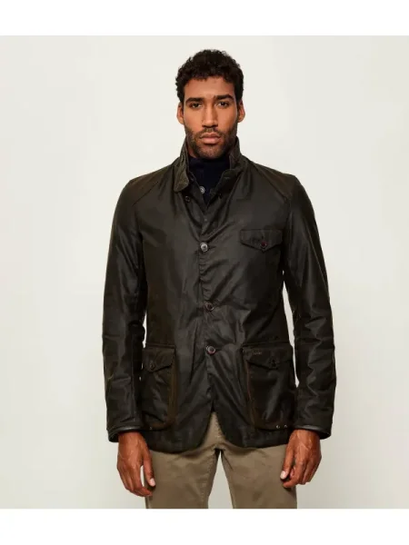 Barbour Kabát Beacon bőr hozzáadásával barna