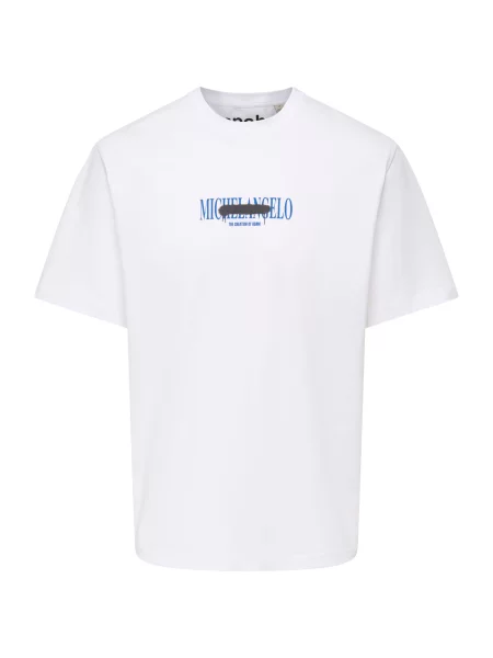 Only & Sons Tricou albastru / gri metalic alb