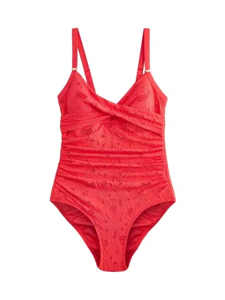 Next Costum de baie modelator orange roșu