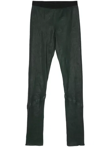 Pantaloni Isaac Sellam Experience din piele verde