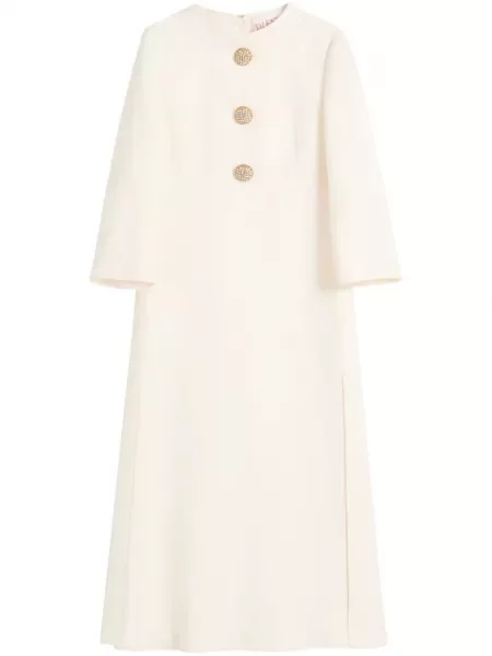 Rochie midi Valentino Garavani din crep până la genunchi de costum alb