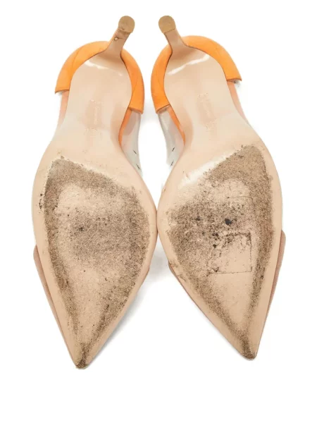Pantofi cu toc Gianvito Rossi din piele de căprioară portocaliu