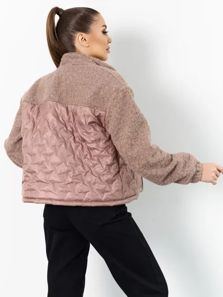 Демісезонна куртка ISSA Plus комбінований верх бежевий