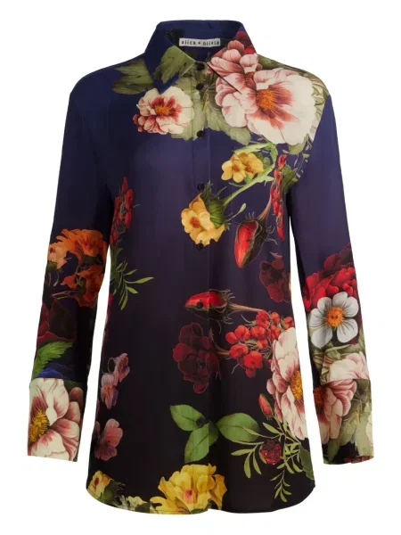 Cămașă Alice + Olivia cu model floral albastru