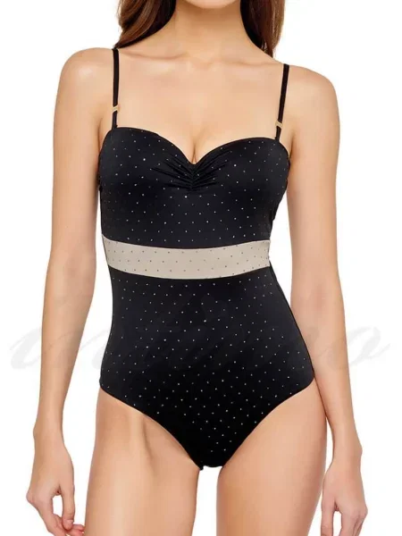 Купальник слитный с чашкой push up чорний