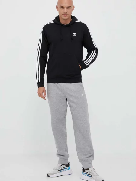 Кофта adidas Originals з капюшоном з аплікацією чорний