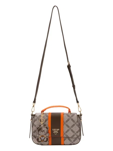 ITALIA Geantă de umăr Giustina / maro închis / portocaliu bej