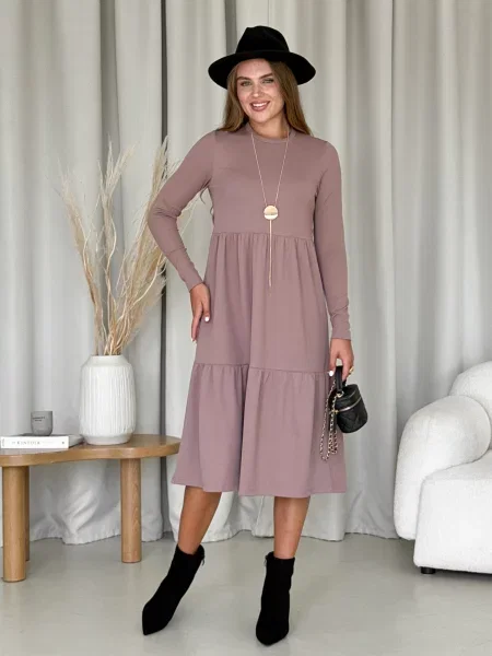 Сукня міді Merlini бавовна/поліестер бежевий