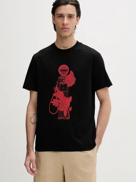 Kratka majica HUGO Dikerd črna