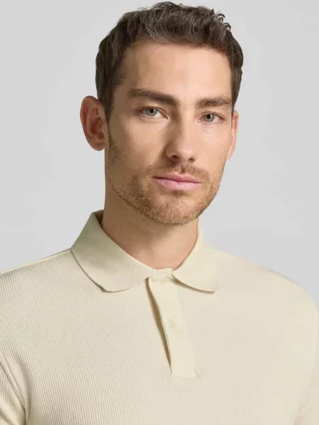 Koszulka polo o kroju regular fit z mieszanki bawełny model BLAZE' Selected Homme biała