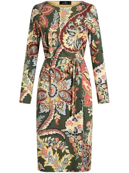 Rochie Etro cu imprimeu abstract de costum verde