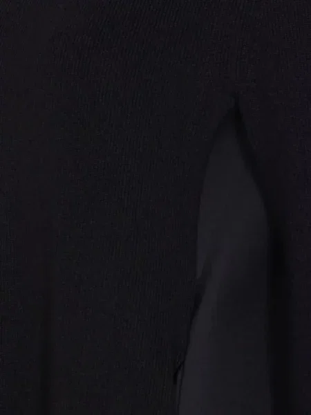 Rochie mini Sacai tricotate cu volane de costum negru