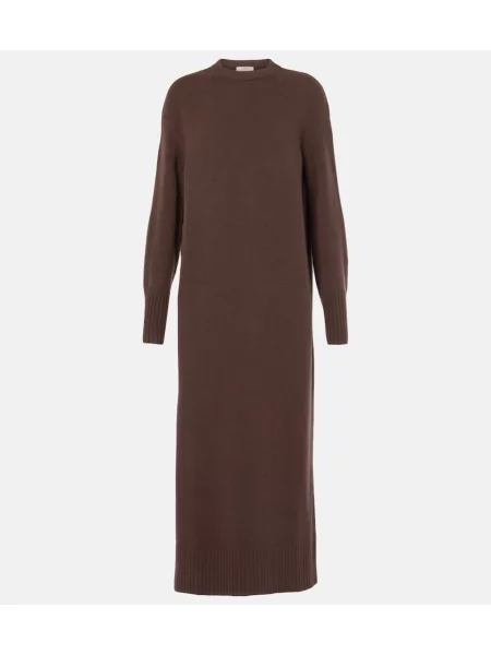 Sukienka Fforme wełniana garniturowa brązowa