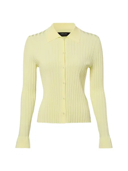 Marc Cain Kardigan Kobiety Sztuczne włókno wypukły wzór tkaniny 38 żółty