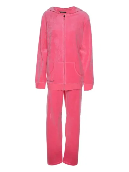 Welurowy komplet dresowy Marina Rinaldi różowy
