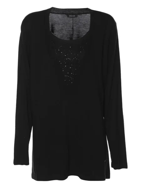 Pulover Basler cu decolteu în V lung negru