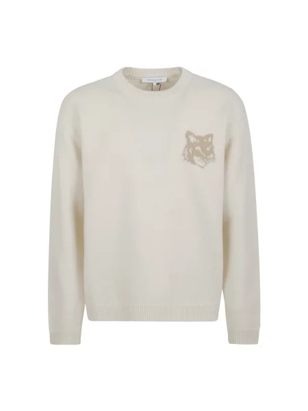 Sweter Maison Kitsune wełniany beżowy