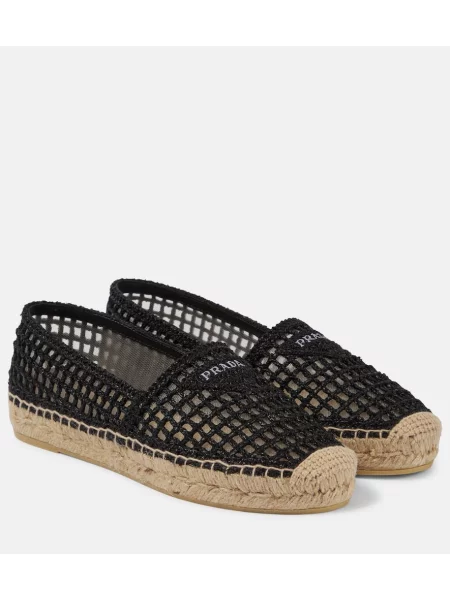 Espadrile Prada z avtogramom črna