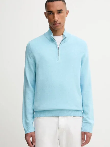 Pulover z dodatkom volne Abercrombie & Fitch modra