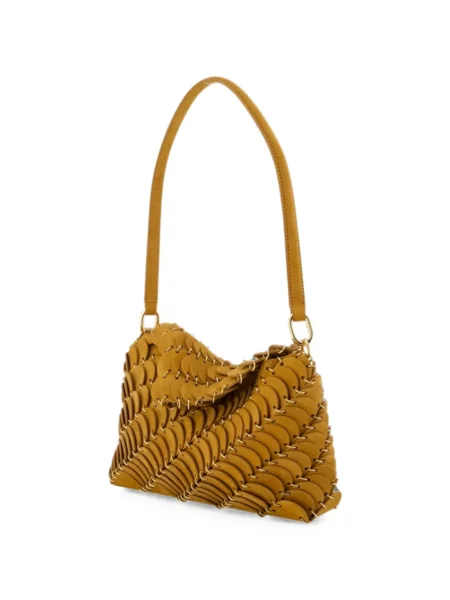Geantă Rabanne din piele de căprioară maro