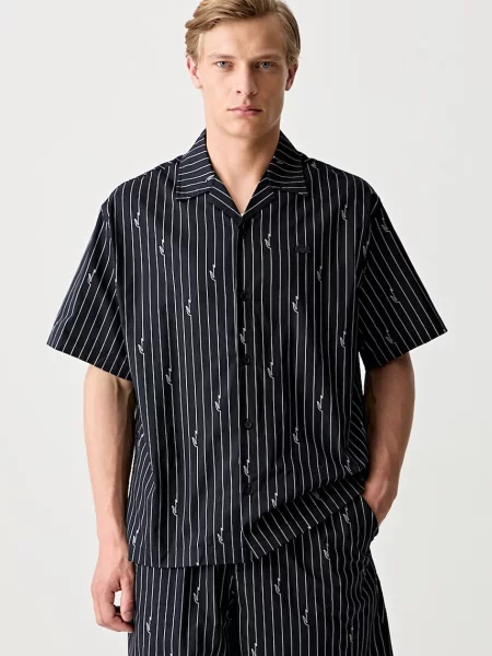 Lacoste cămașă bărbătească din negru