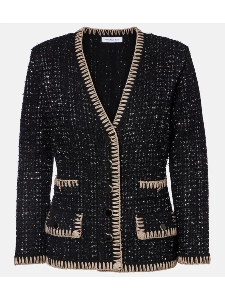 Cardigan Veronica Beard din tweed negru