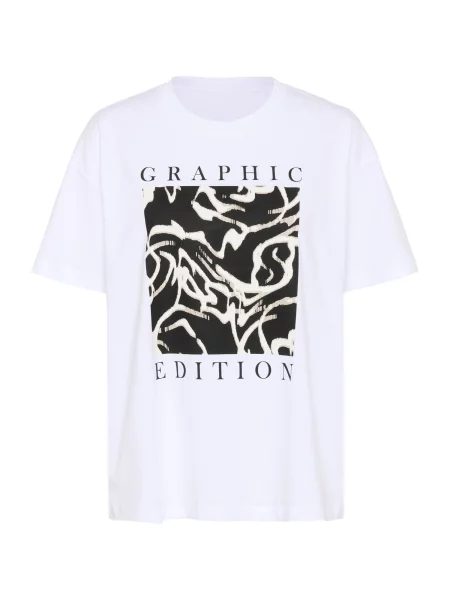 Kaffe Tricou KAVivie crem / bej închis / negru alb