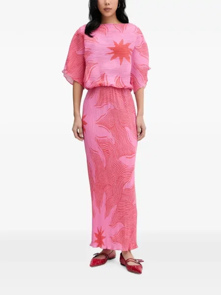 Rochie midi Never Fully Dressed cu imagine roz