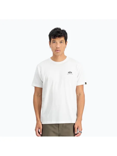 Tricou pentru bărbați Alpha Industries Basic Small Logo white alb