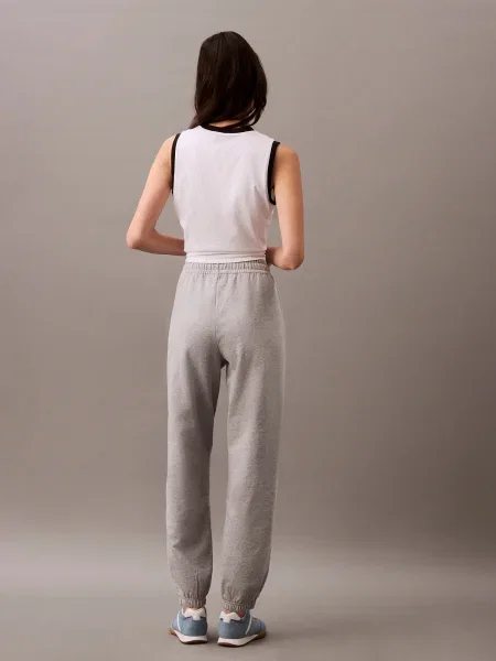 Calvin Klein Jeans Hlače siva melange / crna bijela