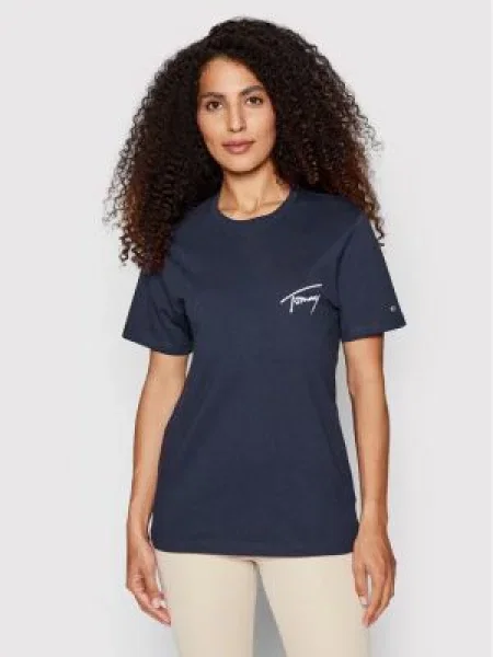 Tommy Jeans Marškinėliai Signature Tamsiai mėlyna