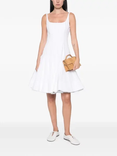 Rochie mini Jacquemus evazată alb