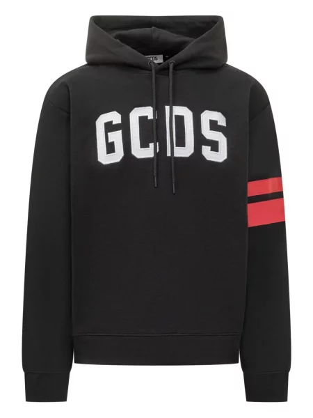 Hanorac cu glugă Gcds cu dungi negru
