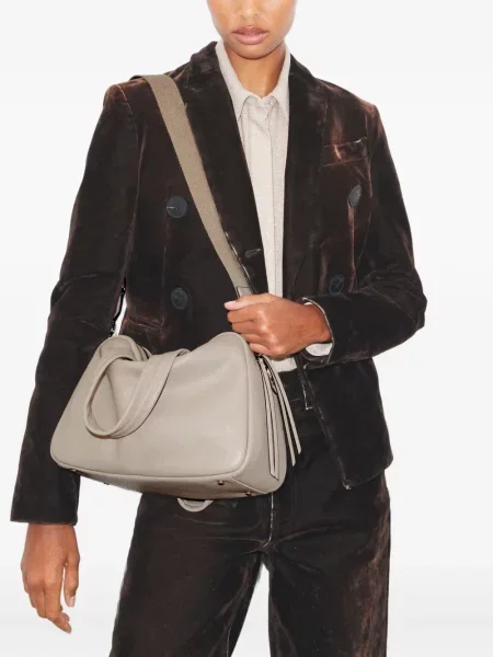 Geantă shopper Tory Burch din piele gri