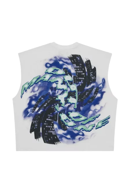 Tricou Godspeed cu imagine alb