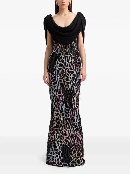 Rochie Gemy Maalouf cu paiete de costum negru