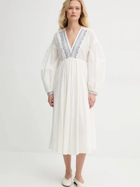 A.P.C. rochie din robe anni midi evazată bej