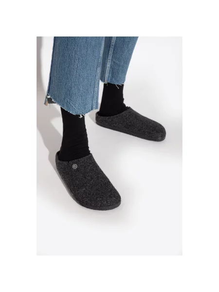 Półbuty Birkenstock skórzane szare