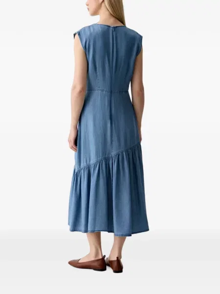 Rochie midi Dkny cu volane albastru