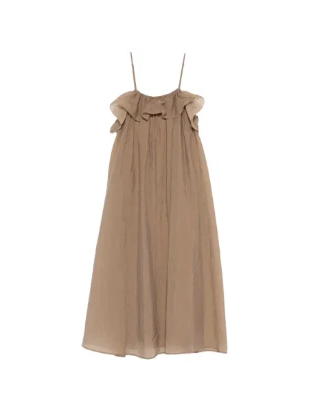 Rochie maxi Eleh cu volane de costum cu bretele