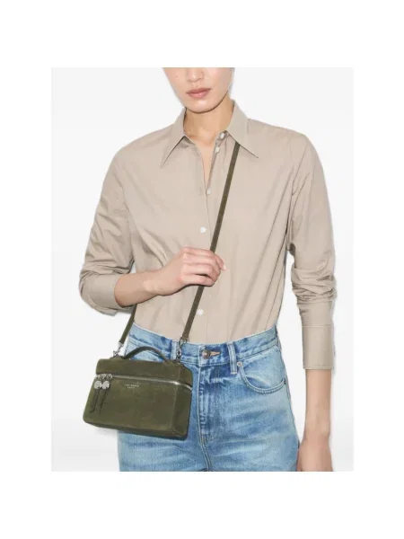 Top Tory Burch zamszowy zielony