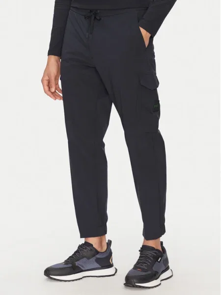 BOSS Текстилни панталони T_Urbanex-CargoLight Tapered Fit тъмносин